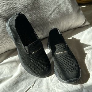 U.S. Polo Assn. black slip on shoes. Size 6